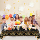 Tudniky Happy New Year Plastic Tablecloth, 2026 Disposable Table Cover, Plastic Table Clothes for Parties Decorations Supplies(108”L X 54”W, Black)