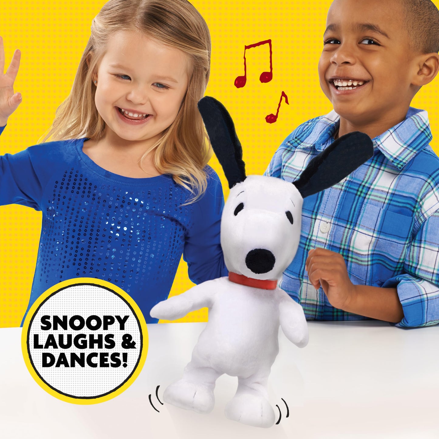 Peanuts Large 14" Snoopy Happy Dance Plush Interactive Toy with Music