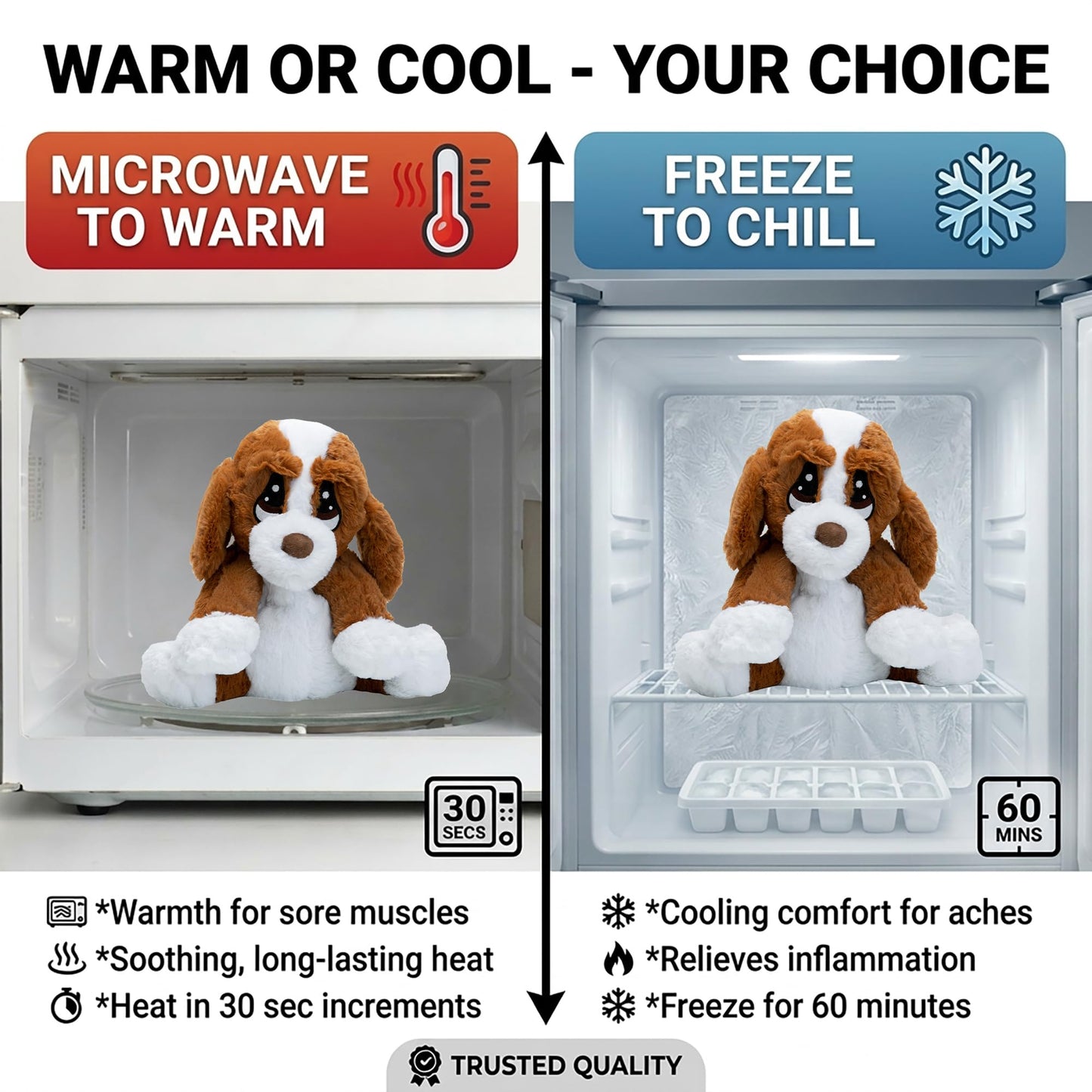 Hound Dog - Microwavable & Weighted Plush Stuffed Animal - Heated Plushie for Warmth - Cute, Soft, Cozy Toy for Adults & Children (Boys, Girls