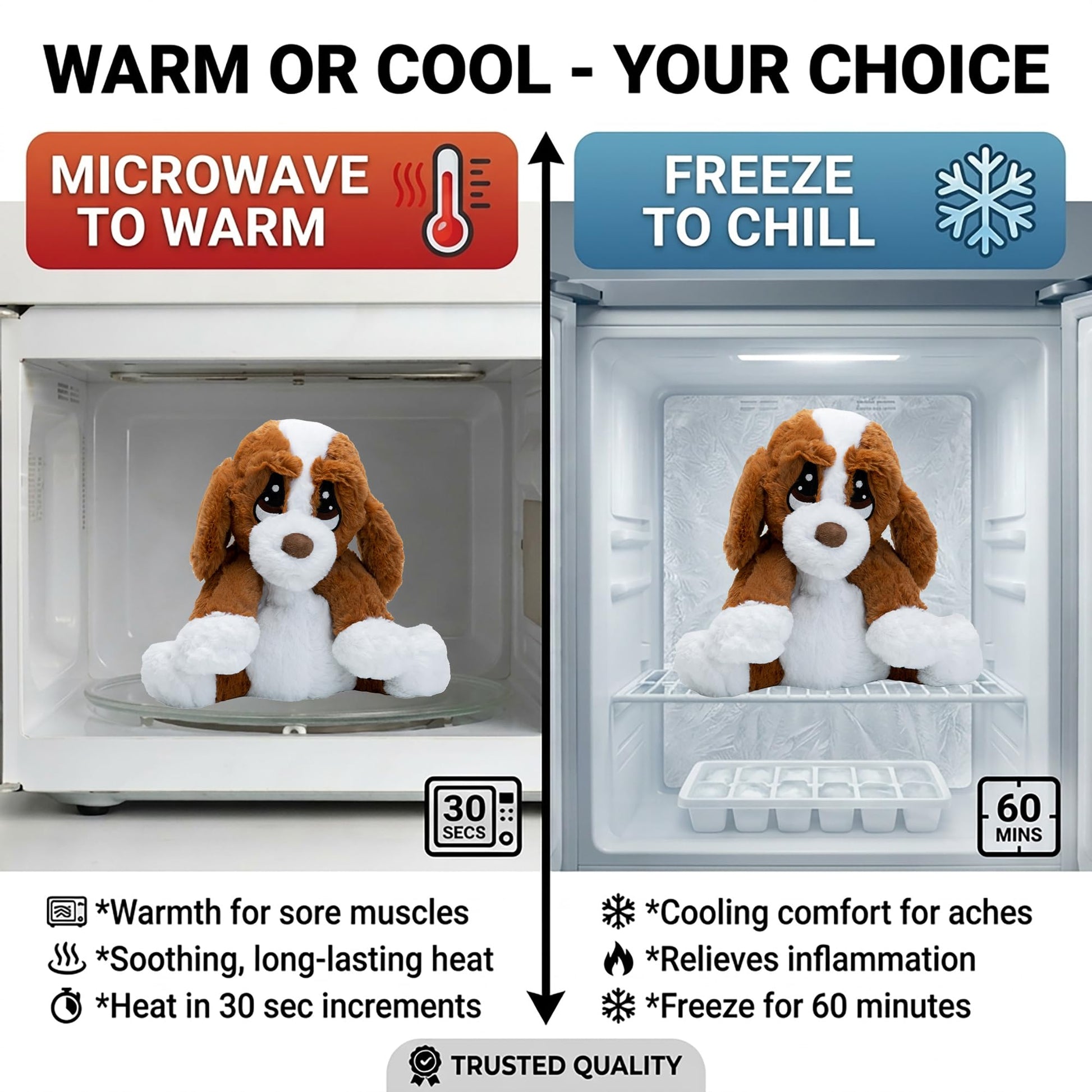 Hound Dog - Microwavable & Weighted Plush Stuffed Animal - Heated Plushie for Warmth - Cute, Soft, Cozy Toy for Adults & Children (Boys, Girls