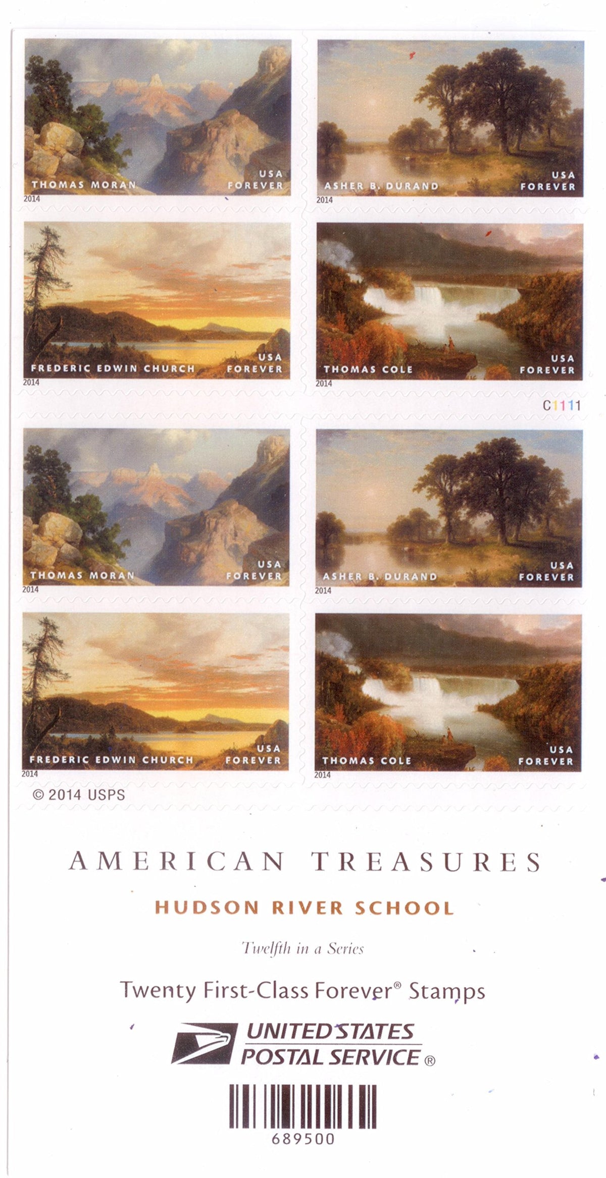 Hudson River School Forever Stamps Booklet of 20 by USPS