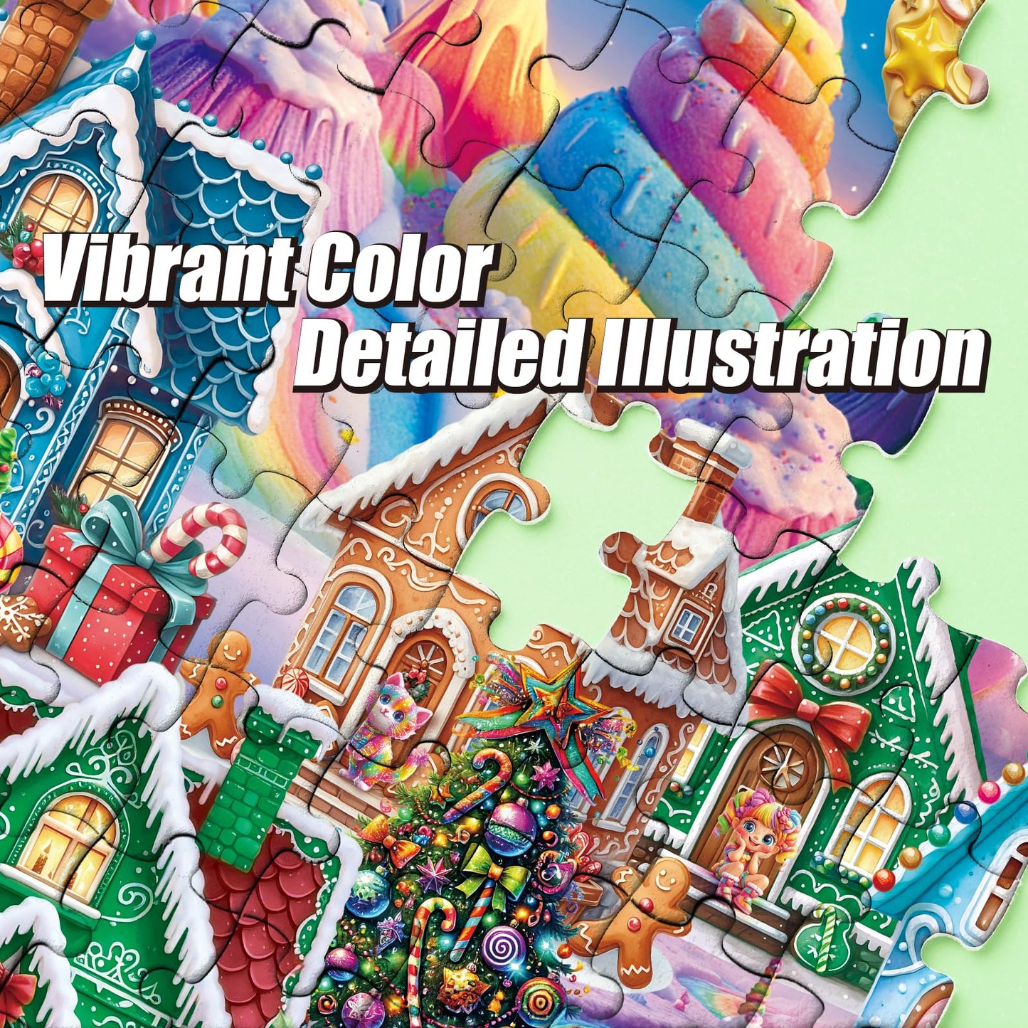Antelope Puzzle Christmas Jigsaw Puzzle 1000 Pieces for Adults - Gingerbread Village Holiday Winter Scene, Relaxing Festive Puzzle Gift for Adults