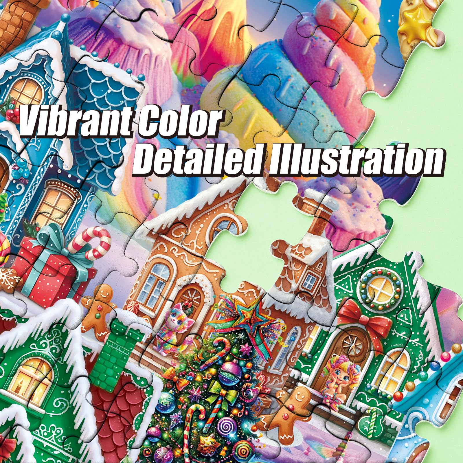 Antelope Puzzle Christmas Jigsaw Puzzle 1000 Pieces for Adults - Gingerbread Village Holiday Winter Scene, Relaxing Festive Puzzle Gift for Adults
