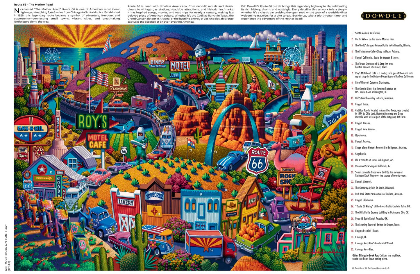 Buffalo Games - Eric Dowdle Get Your Kicks on Route 66-1000 Piece Puzzle