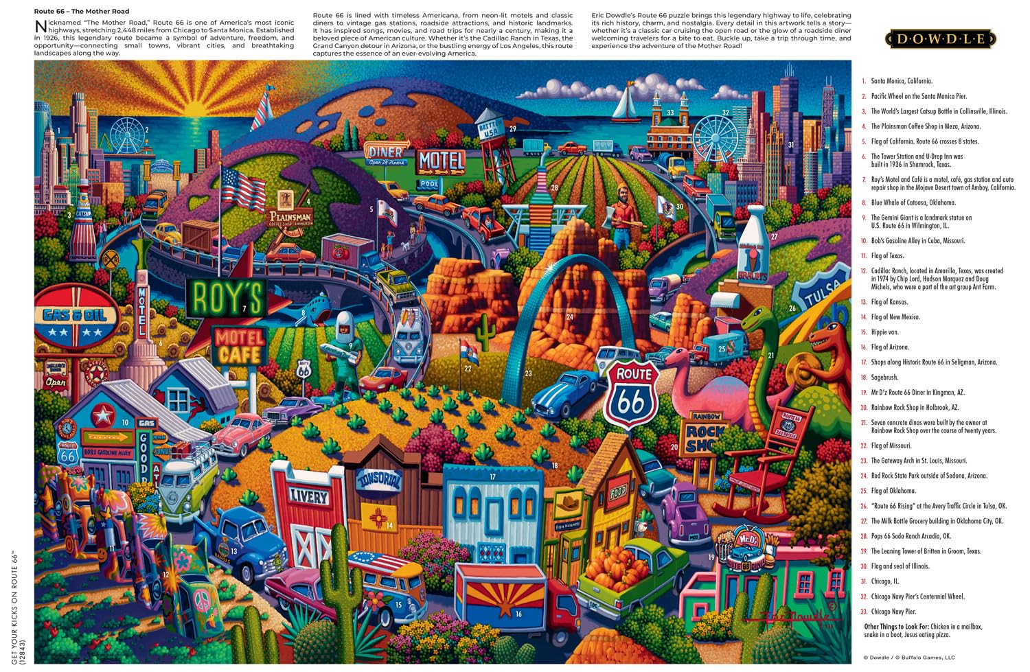 Buffalo Games - Eric Dowdle Get Your Kicks on Route 66-1000 Piece Puzzle