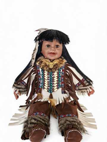 22" Collectible Native American (Indian) Vinyl Doll - VM221076 (Harsha)