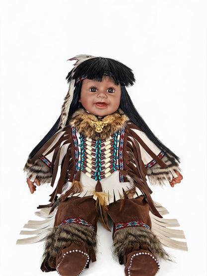 22" Collectible Native American (Indian) Vinyl Doll - VM221076 (Harsha)