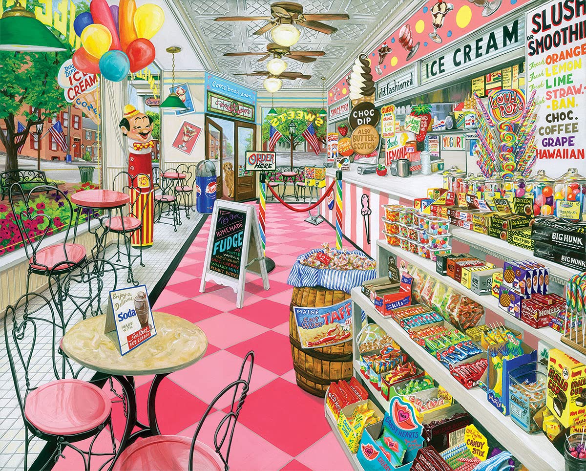 White Mountain 1000 Piece Jigsaw Puzzle Summer Desserts, Ice Cream Parlor