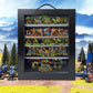 Miniature Storage Case for Collectibles Miniatures, Wooden Miniature Carrying Case with 5 Metal Trays, Miniatures Transport Case, Black