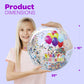4E's Novelty 22 Inch Large Happy Birthday Beach Ball with Glitter Inside, for Pool Birthday Decorations Supplies, Outdoor Yard Games, Inflatable Pool
