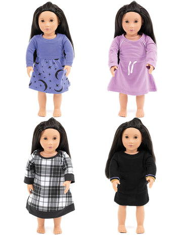 Leveret Variety Doll Dress Pack Fits American Girl Doll (Pack of 4) Matching with Our Dresses (Option 7)
