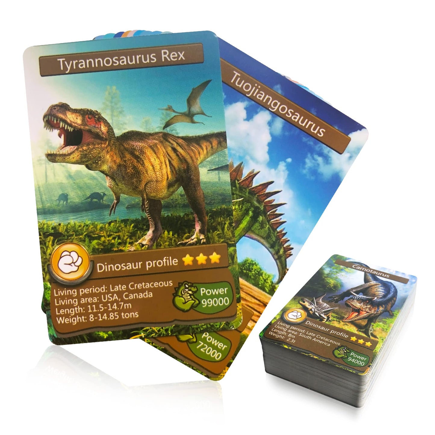 AMINFUN 55PCS Dinosaur Flash Cards for Kids, Educational Learning & Recognition Toy, BPA-Free Collectible Cards, for Boys Girls 3-8