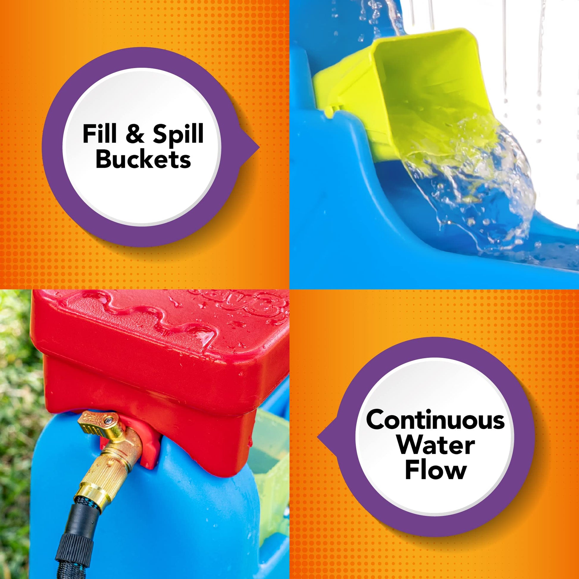 Simplay3 Raindrop Falls Water Table and Splash Kiddie Pool for Toddlers and Kids, 9 Water Play Table Accessories