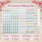 RanBlesu American Mahjong Tile Set, 166 Premium Red Tiles, 4 All-in-One Color Racks/Pushers, Mahjong Accessories Mahjong Set Complete with Bag (Ma