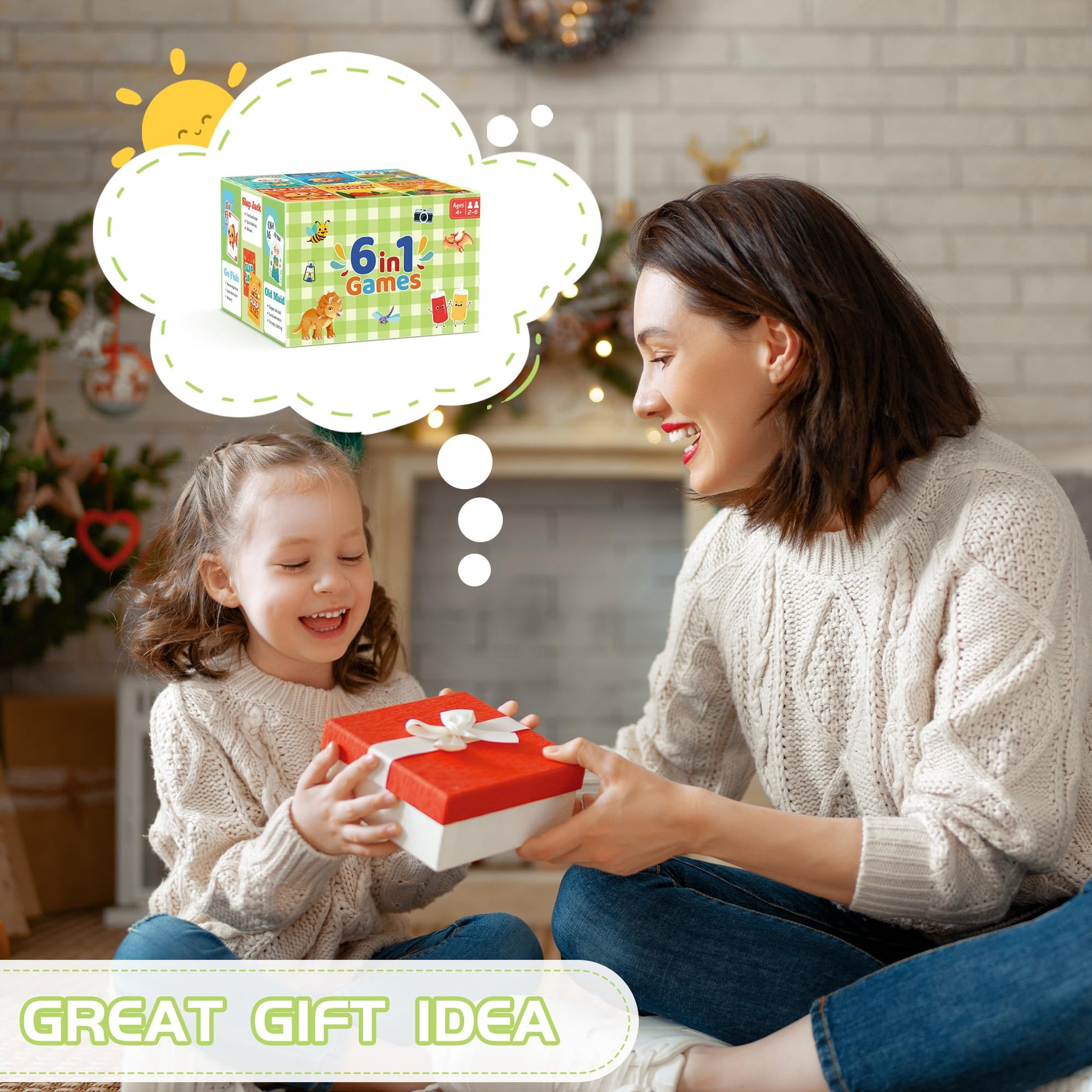 Card Games for Kids, Go Fish,Old Maid,Memory Match,Slap Jack,Crazy 8s,War-6 Pack Classic Fun & Educational Games for Family Game Night,Great Gift