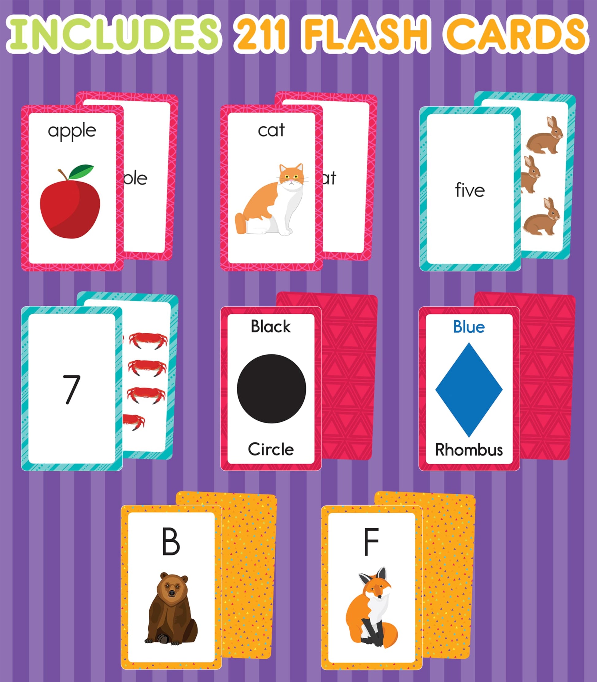 Carson Dellosa Toddler Flash Cards 4-Pack for Preschool Learning Activities