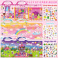 CREATIVETREES 6 Sets Reusable Sticker Book for Girls 3-6, Jelly Sticker Books for Toddler, Travel Sticker Activity Toys for Kids 3 4 5 6 Years Old