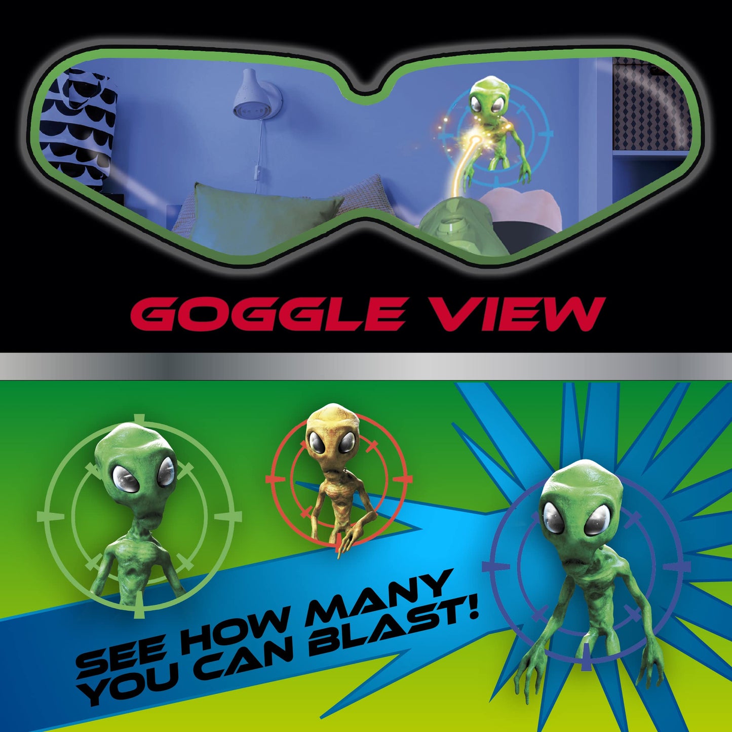 Fotorama Alien Vision Shooting Game, Goggles and Wrist Blaster Toy