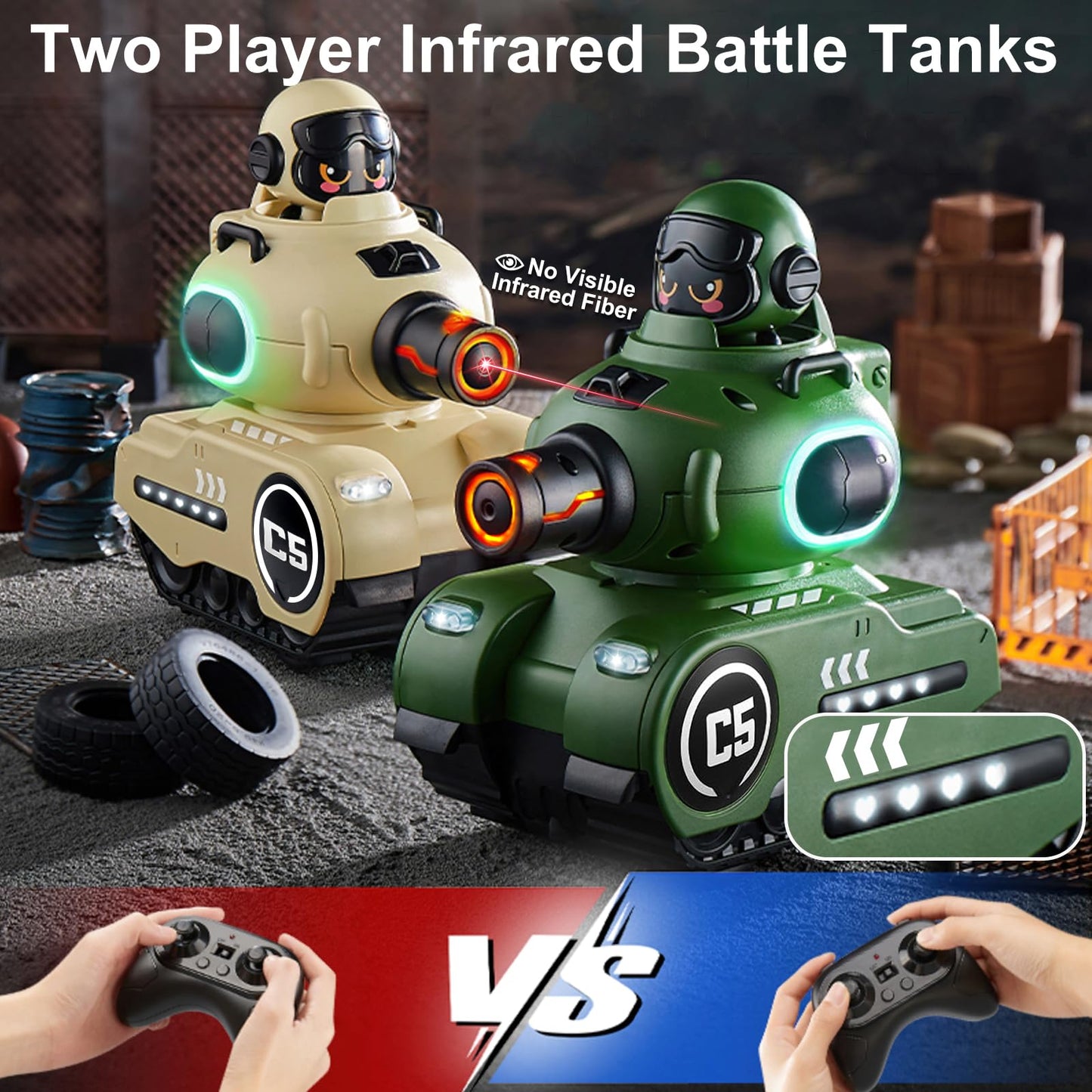 Remote Control Battle Tanks RC Battle Tanks with Infrared System Hobby RC Cars RC Tank that Shoots with HP Station Military Army Toys Christmas
