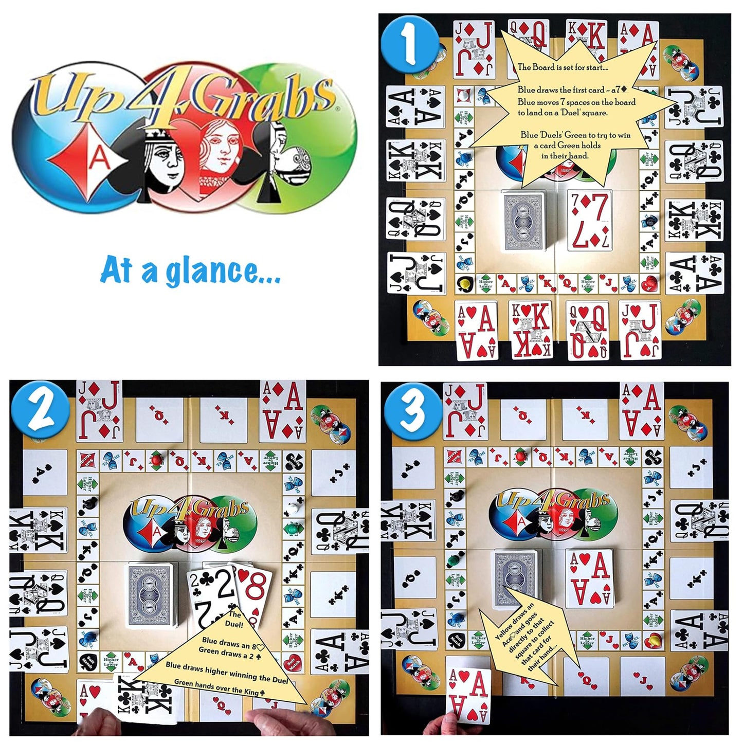 Up 4 Grabs - The Wild Card-Playing Board Game Packed with Twists and Turns - Classic Family & Adult Game Night Fun