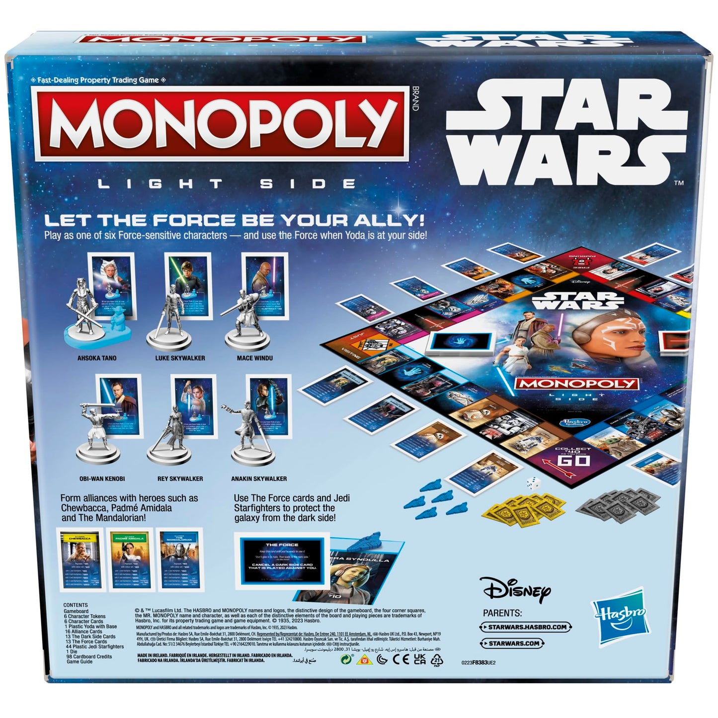 Monopoly Hasbro Gaming Star Wars Light Side Edition Board Game for Families and Kids Ages 8 and Up, Star Wars Jedi Game for 2-6 Players, Medium