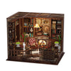Left Bank Study DIY Book Nook Kit for Adults - 3D Wooden Puzzles for Adults Miniature Library with LED Light, 248 Pieces, Book Nook Shelf Insert