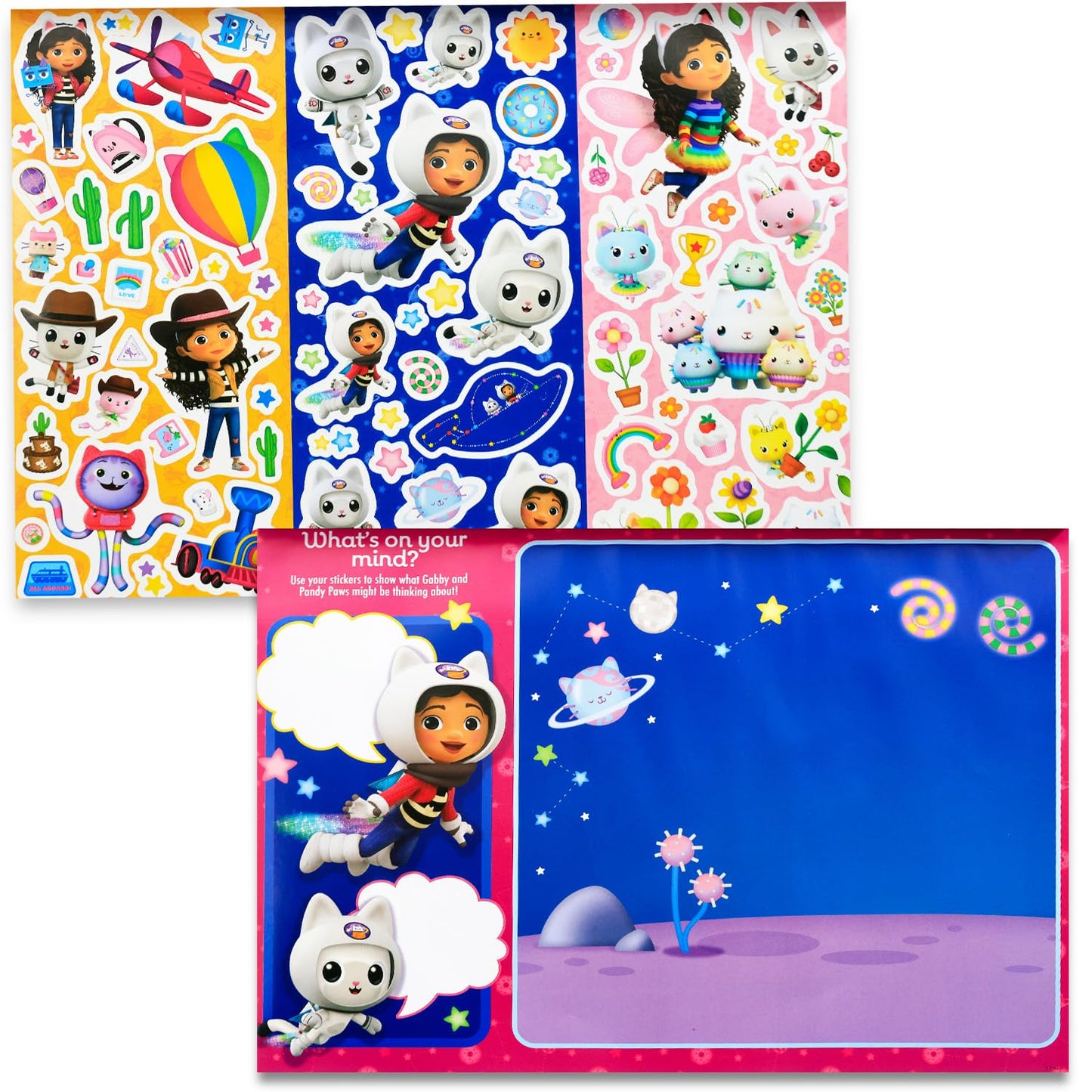 DreamWorks Gabby's Dollhouse Stickers Ultimate Activity Pad for Kids Set with Over 1000 Gabby's Dollhouse and Friends Stickers, Scenes, Activity