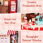 Robotime DIY Miniature House Kit, 1:28 Scale Tea Shop Scale Diorama Dollhouse with LED Lights, 3D Wooden Puzzle for Adults, Creative Crafts & Unique