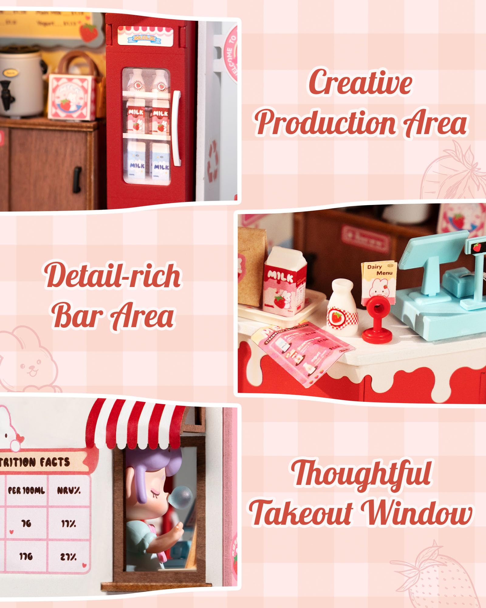 Robotime DIY Miniature House Kit, 1:28 Scale Tea Shop Scale Diorama Dollhouse with LED Lights, 3D Wooden Puzzle for Adults, Creative Crafts & Unique