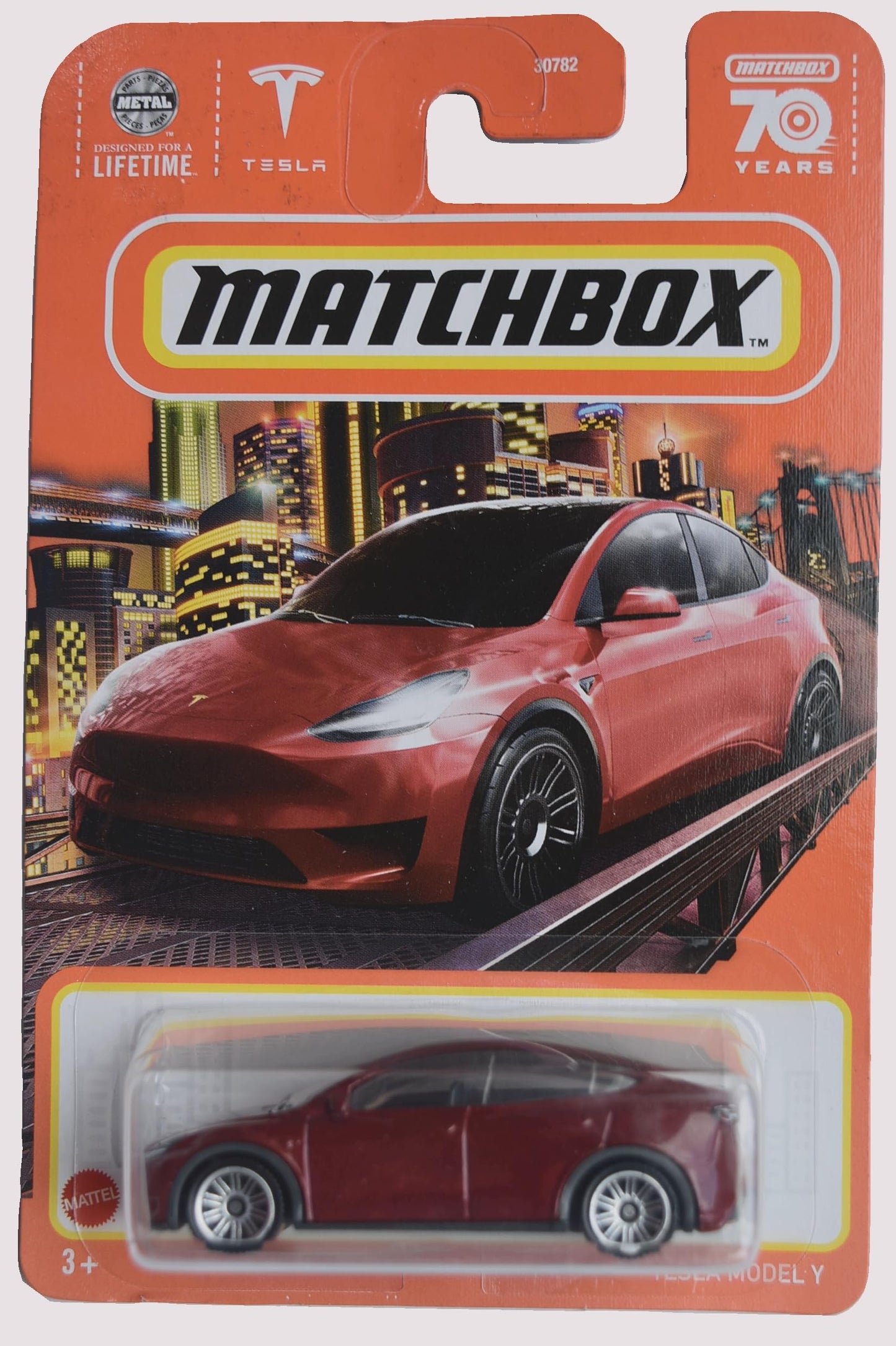 Matchbox Tesla Model Y, red 70 Years