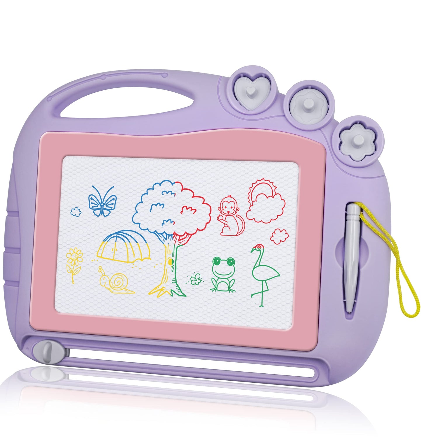 AiTuiTui Magnetic Drawing Board Toddler Toys for Girls Gifts, Erasable Sketch Writing Doodle Pad Travel Games for Kids in Car, Early Education