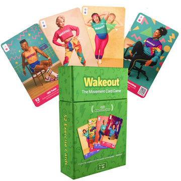 Wakeout Desk Exercise Cards, 52 Workout Cards for Office & Work Breaks, Seated & Standing Fitness Deck for Adults, Exercise Card Game for Sedentary