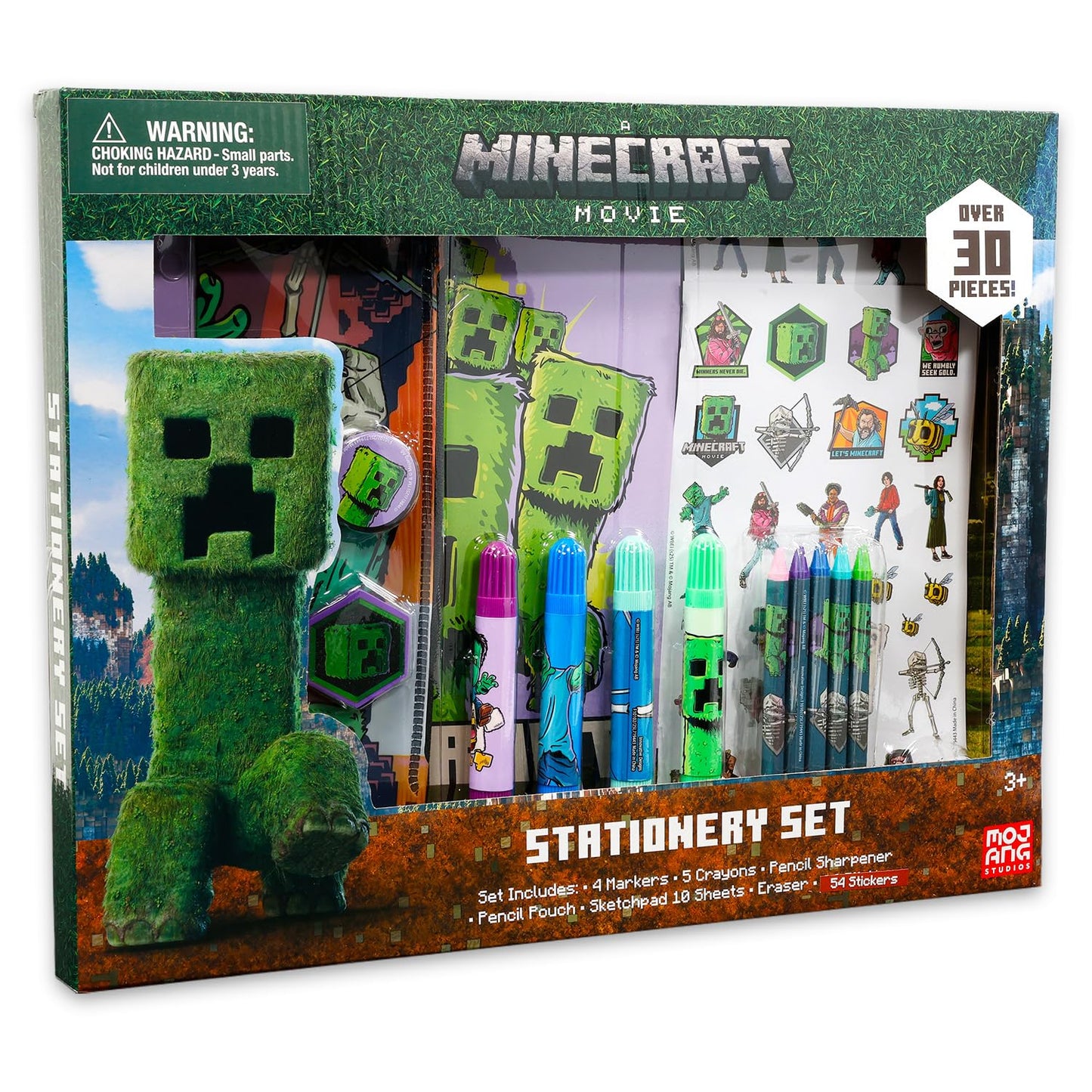 Minecraft Stationery Set for Boys - Bundle with Video Game Notebook, Stickers, Coloring Utensils, Pencil Holder, More | Minecraft Art Set for Kids