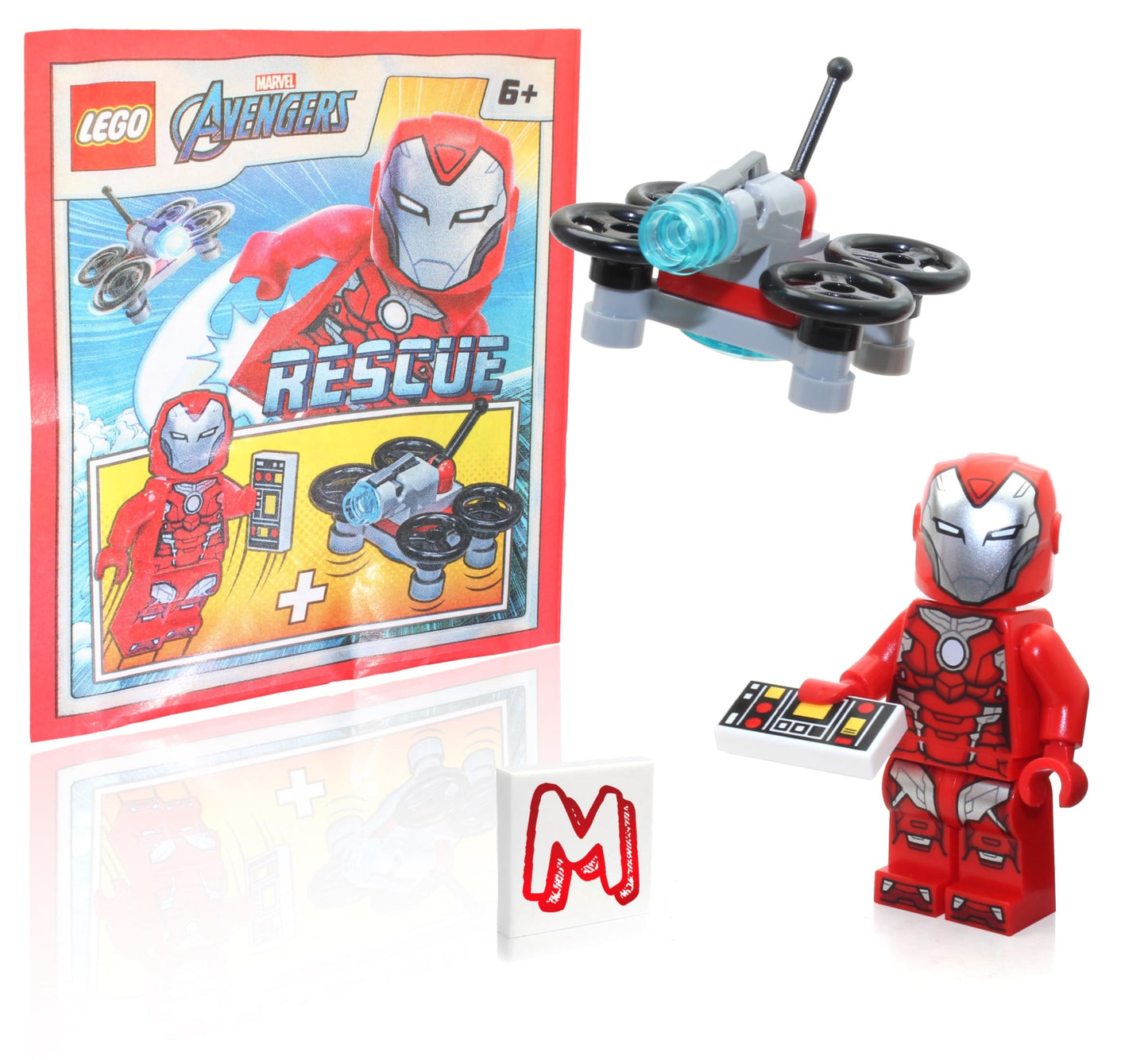 LEGO Marvel Super Heroes Avengers Infinity War Minifigure - Iron Rescue (Pepper Potts) in Red Armor with Drone 76164