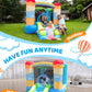 Doctor Dolphin Inflatable Bounce House for Kids, Bouncy House with Blower Indoor Outdoor, Inflatable Bouncer for Kids Party (Hot-air Balloon Theme)