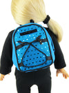 American Fashion World Doll Teal Sequin School Backpack for 18-Inch Dolls | Premium Quality & Trendy Design | Dolls Accessories for Popular Brands