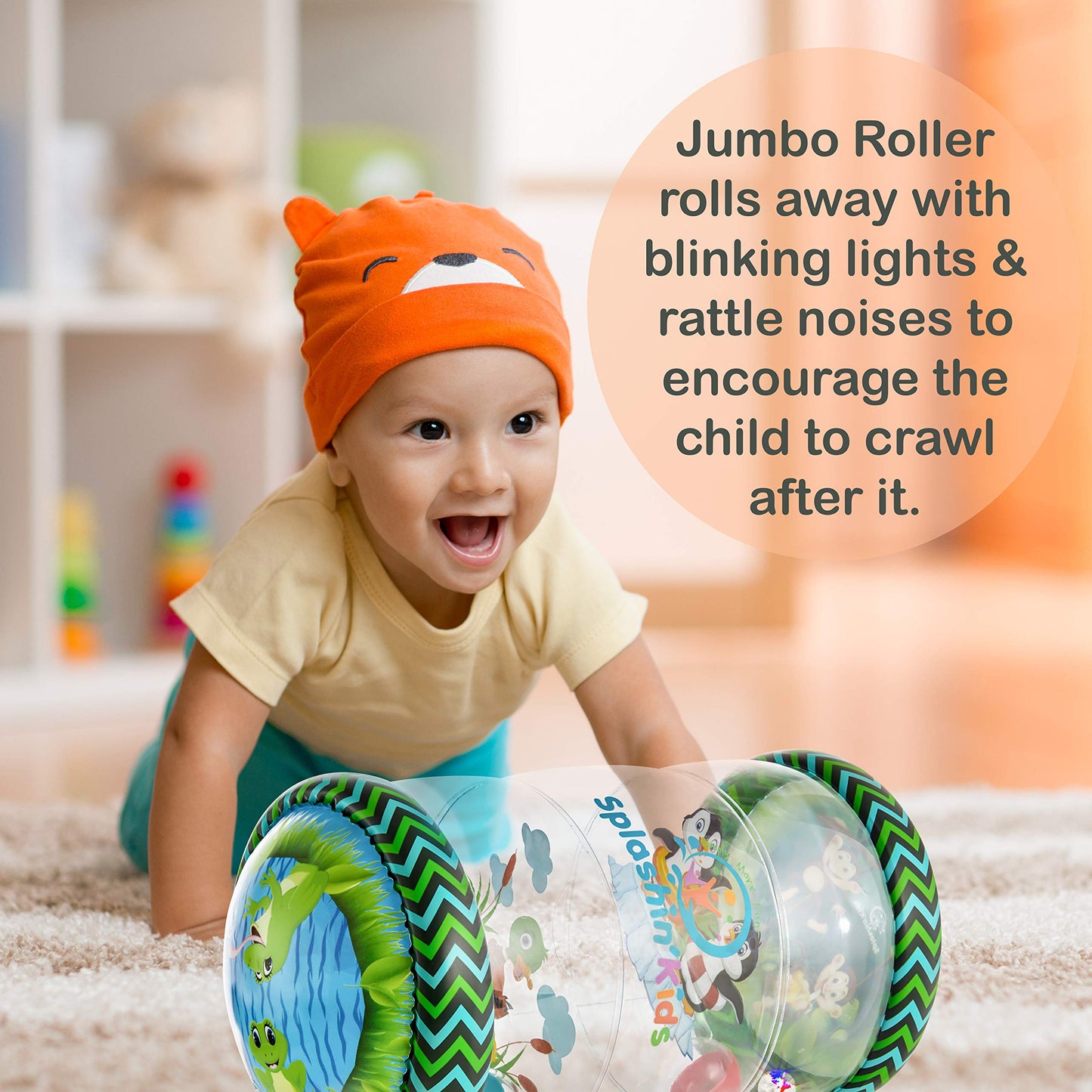 Splashin'kids Infant Toys Beginner Crawl Along Game Ball Drop Maze Tummy Time Activity Center Early Development Jumbo Roller Rattle Toy Baby Toys