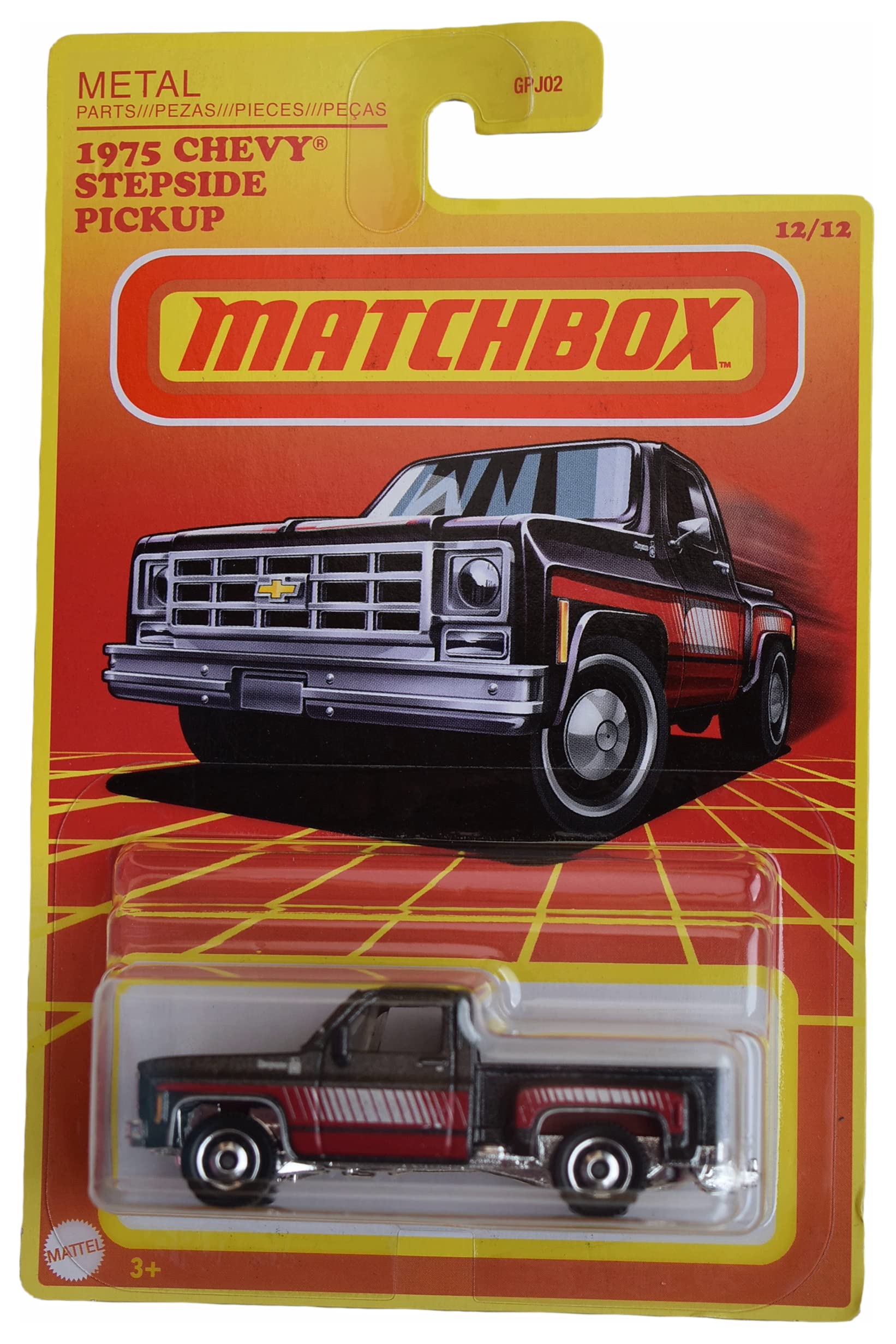 Matchbox 1975 Chevy Stepside Pickup - Black 12/12