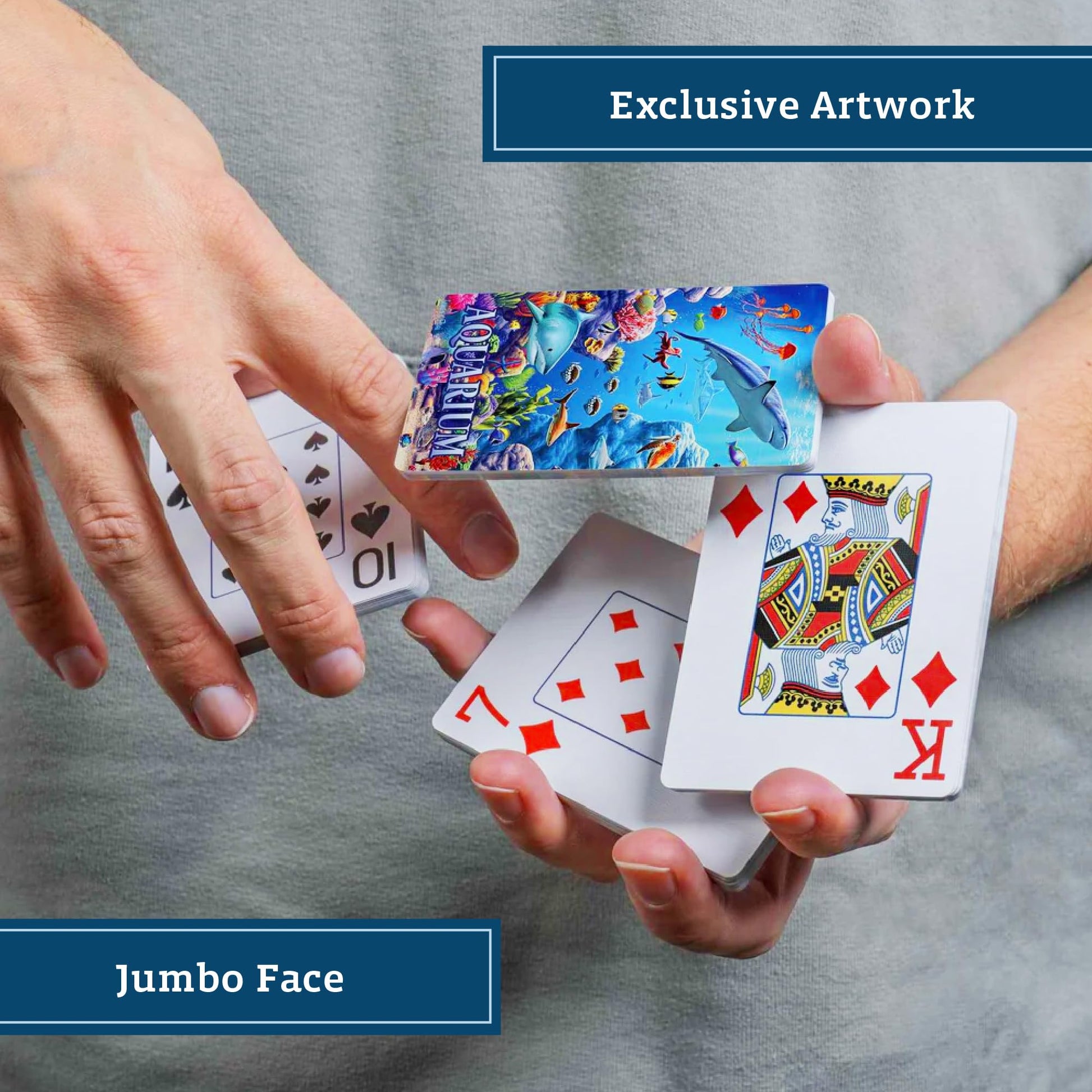 Boardwalk Puzzles Aquarium, Featherlight Unique Playing Cards, Fun Themed Deck for Home and Travel