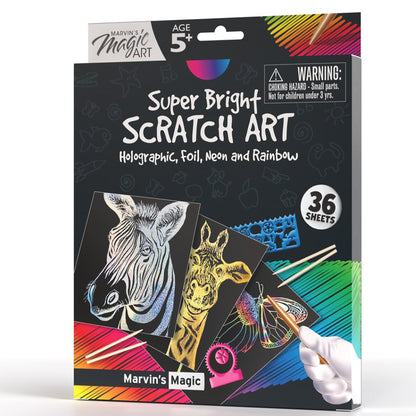 Marvin's Magic Scratch Art Kit for Kids - Rainbow Sheets - Age 5-12