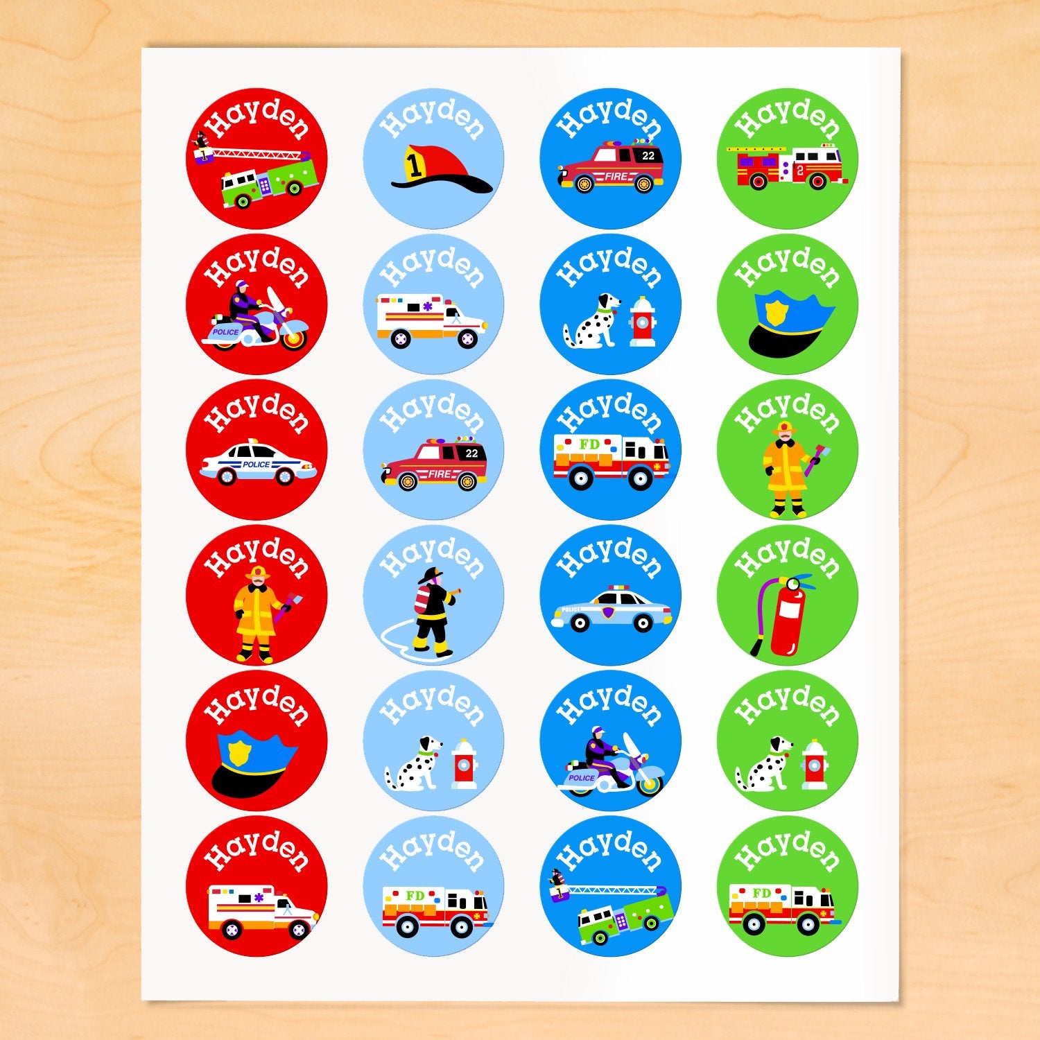 Heroes Personalized Round Waterproof Labels By Olive Kids