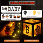 Baby First Halloween Decorations Balloons Boxes 4 Pcs Letter Blocks Transparent Box with 4 LED Light Strings - Baby Shower Party Supplies Decoration