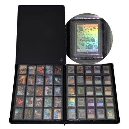 Alteagle 25-Pocket Top loader Binder, Holds 1000 Top loaders, Top Loader Card Binder Album for 3?×4? Top Loaders - Black