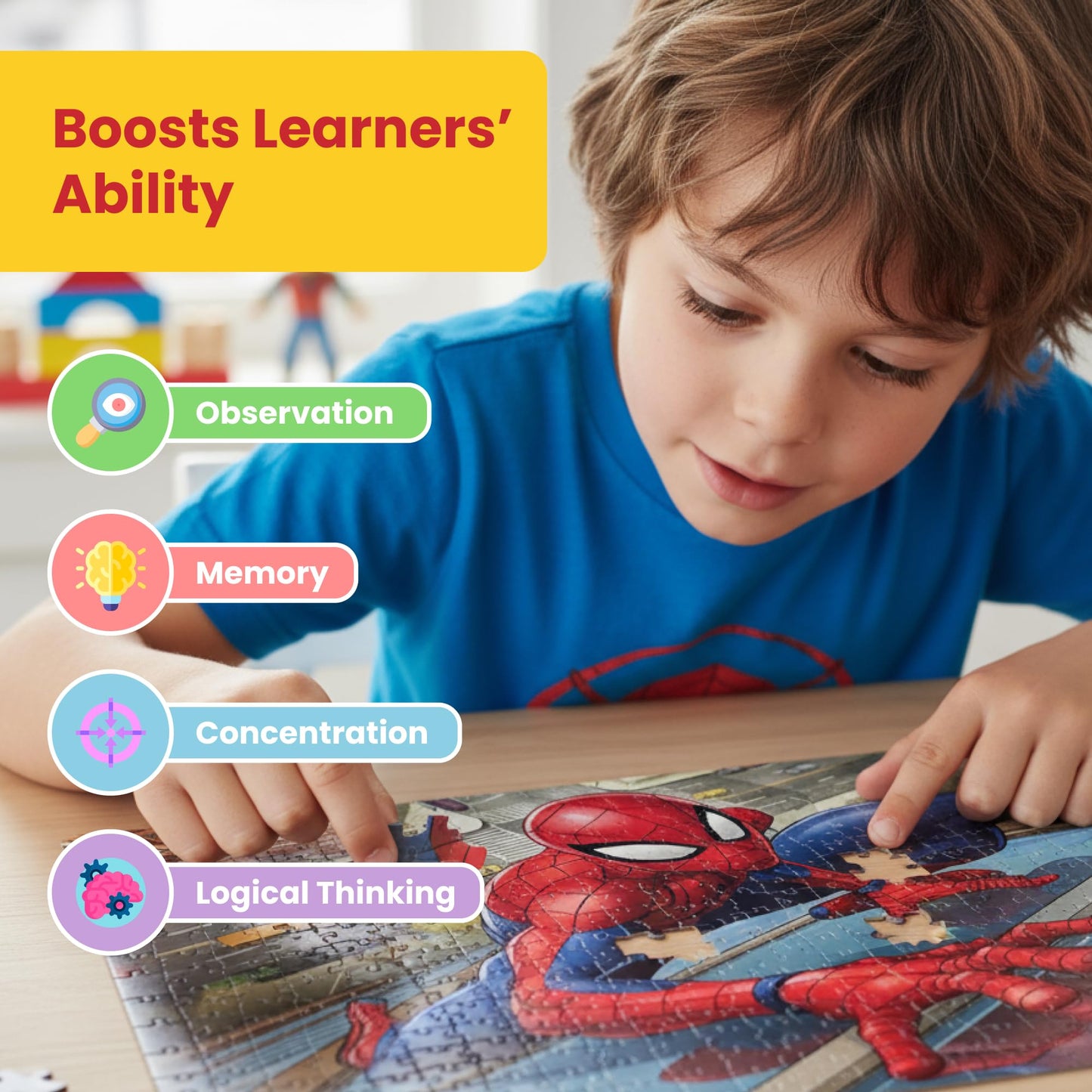 Prime 3D Marvel Spider-Man 3D Puzzle - 500 Piece Lenticular Game for Adults & Kids, 24"x18" Motion & Depth Activity, Official Superhero Gift