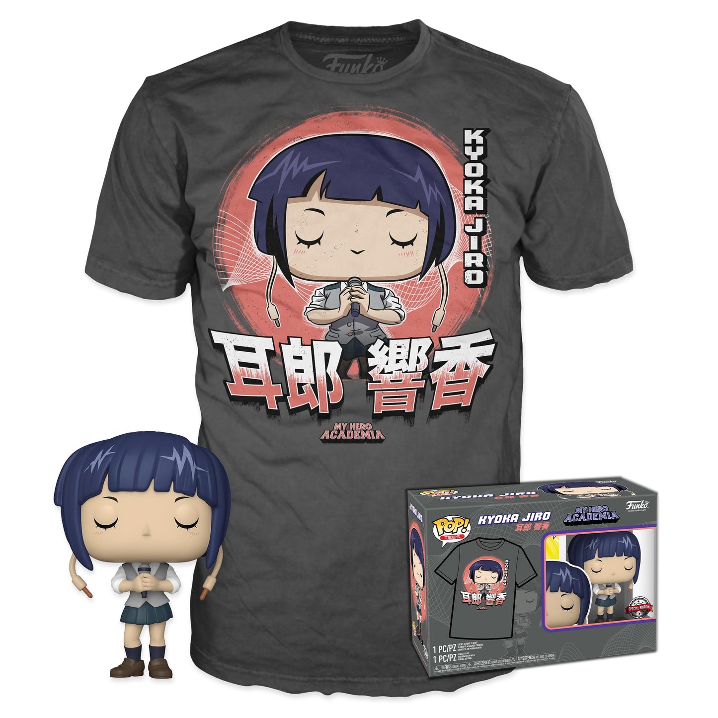 Funko POP! & Tee: MHA - Jirou with Mic - Extra Large - (XL) - My Hero Academia - T-Shirt - Clothes with Collectable Vinyl Figure - Gift Idea - Toys