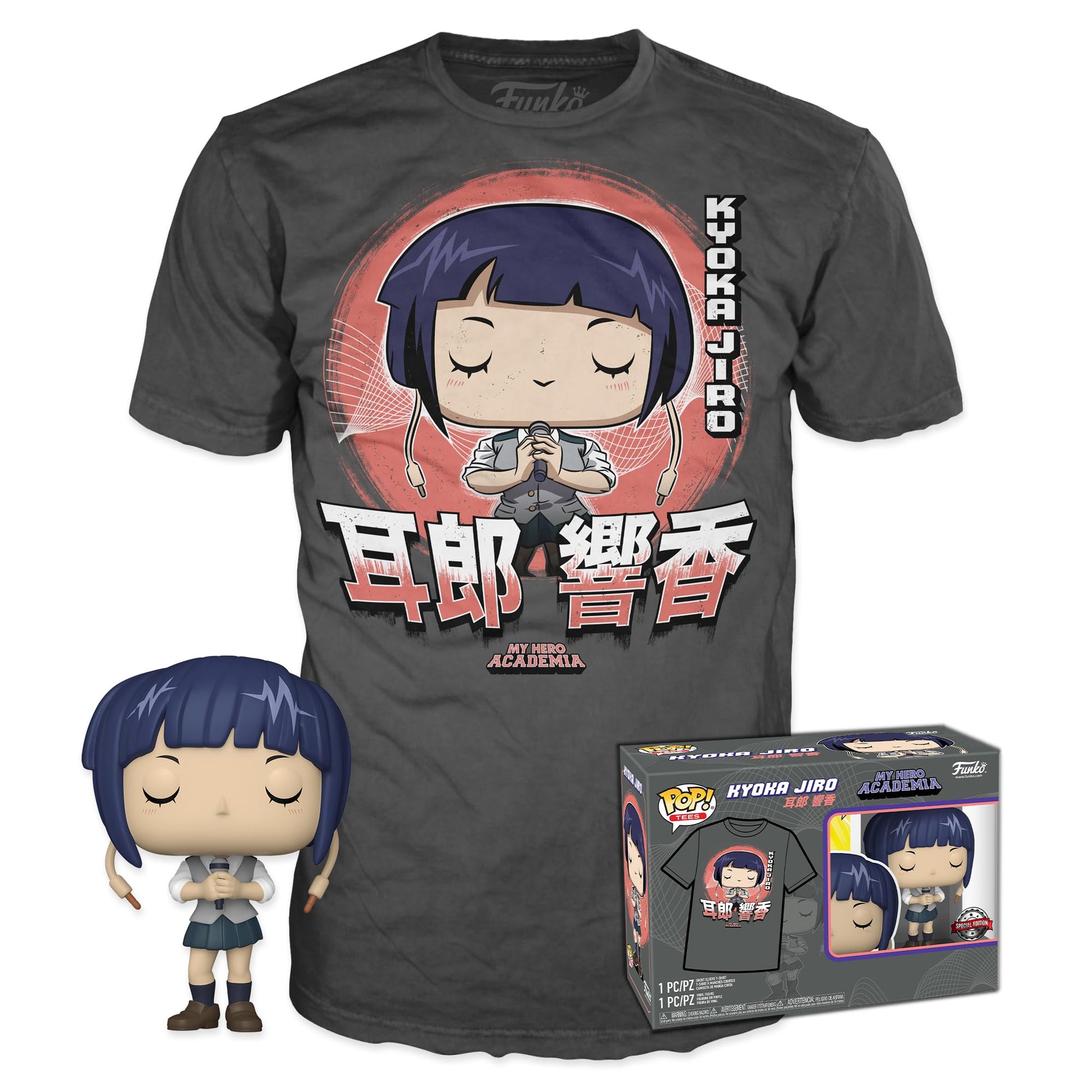 Funko POP! & Tee: MHA - Jirou with Mic - Extra Large - (XL) - My Hero Academia - T-Shirt - Clothes with Collectable Vinyl Figure - Gift Idea - Toys