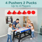 SereneLife 58in Powered Air Hockey Table Upgraded 700mA 12v 2X Powerful Motor, 4 Player 4 Pucks 2 Pushers, Full-Size Arcade Style, Inline Power Switch