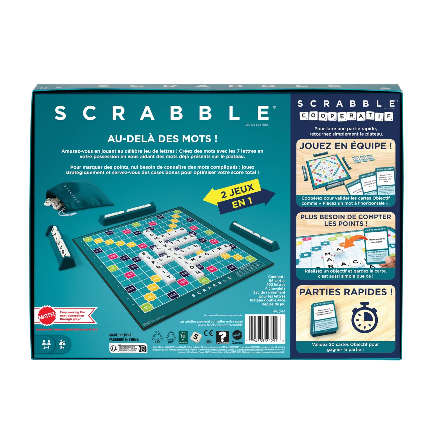 Mattel Games Scrabble two in one, version: French, HWD44