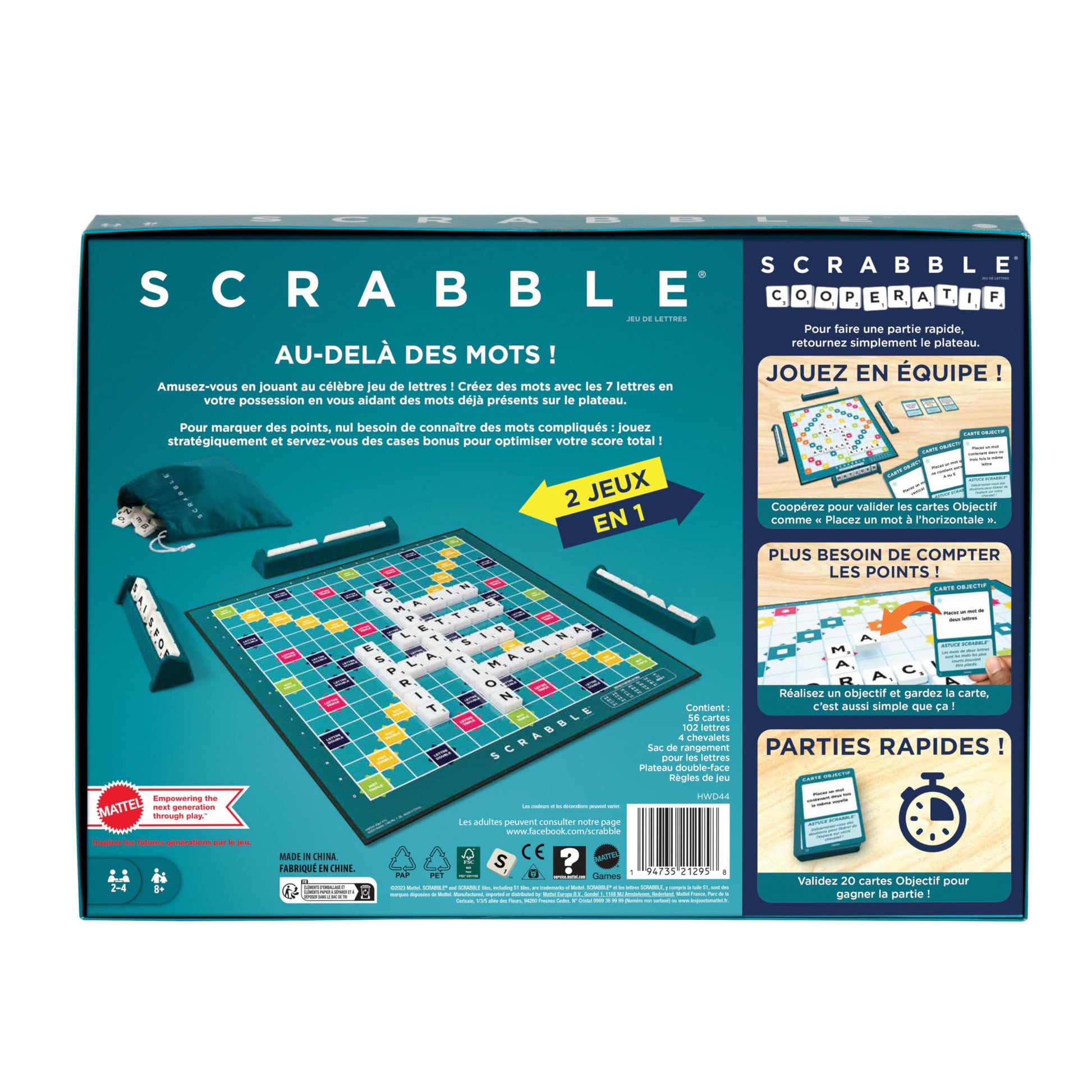 Mattel Games Scrabble two in one, version: French, HWD44