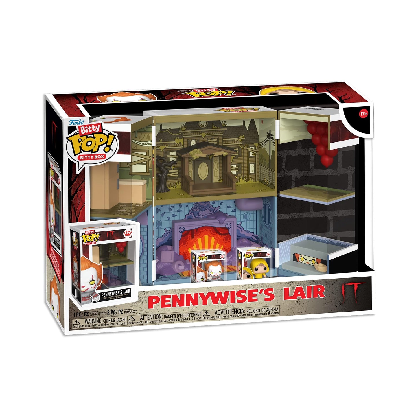 Funko Bitty Pop! Bitty Boxes: IT - Funhouse Playset with 2 0.9 Inch (2.2 Cm) Tiny Mini Figures - Collectable Display Case with Interior Scene and